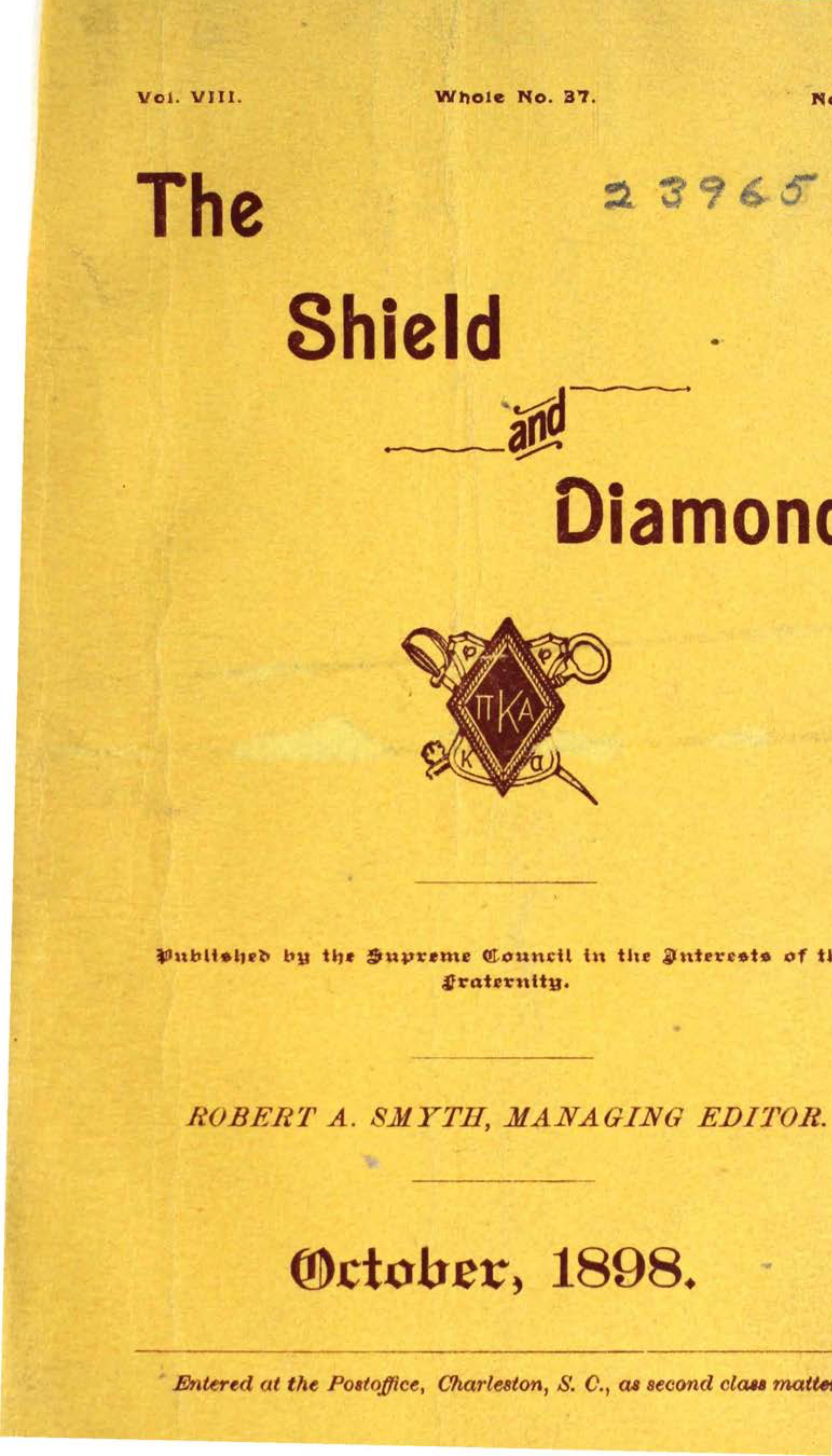 Shield and Diamond, Vol. 8, No. 1, October 1898